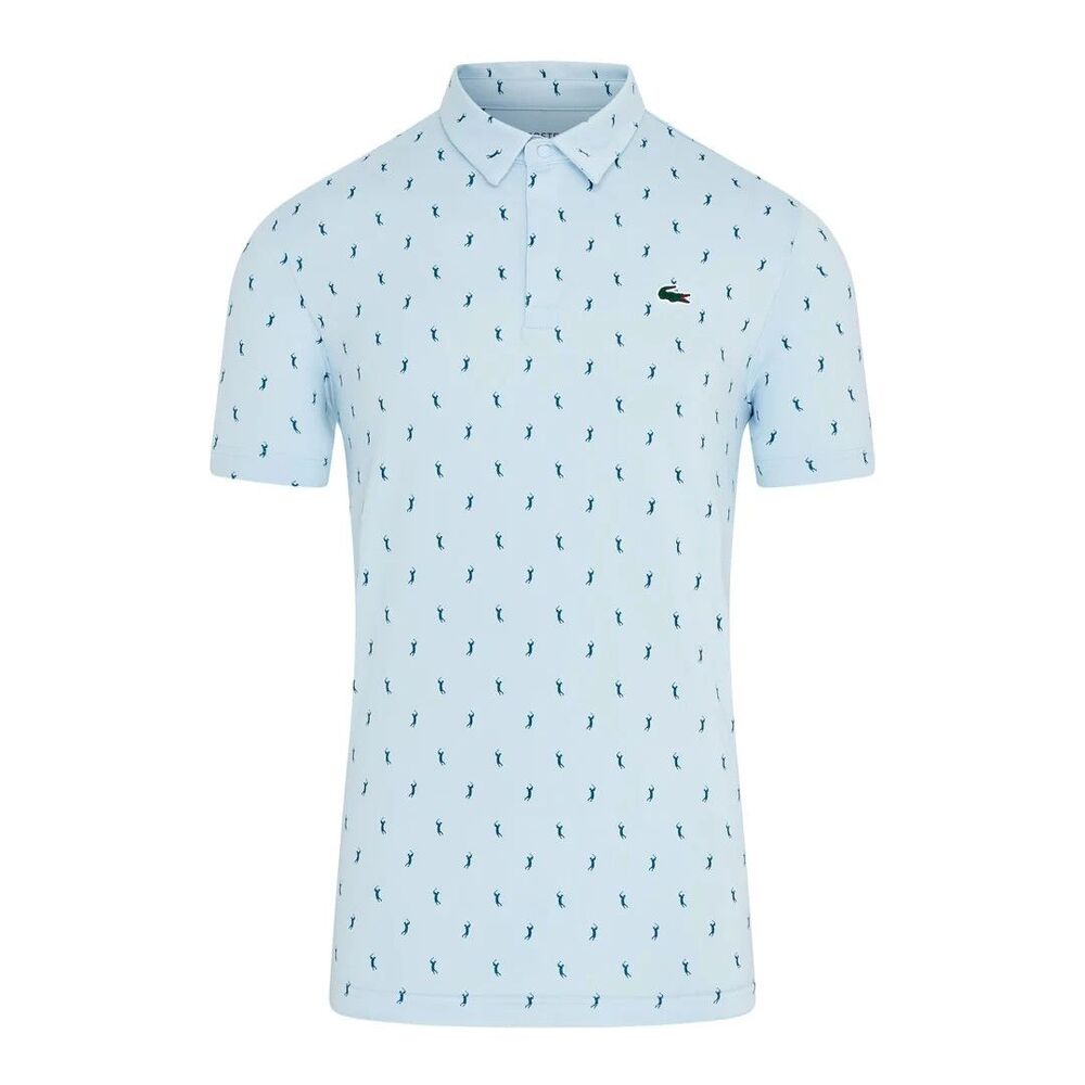 LACOSTE SPORT Polo Shirt Mens Medium Blue Performance Stretch Golf Golfer $120